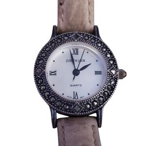 Judith Jack Sterling Silver Mother-of-Pearl Marcasite Watch